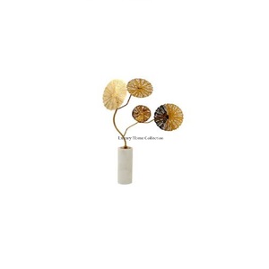 Modern Flower Shape Display Sculpture Decorative Accent With Marble Round Shape Base Designer Fancy Look <b>Object</b> for Tabletop - Product Image 1