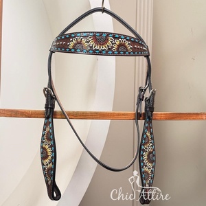 2025 venta al por mayor nueva llegada cabeza occidental de cuero mecanizado a mano con extremos de broca a presión cuero de vaca genuino para montar a caballo - Product Image 1