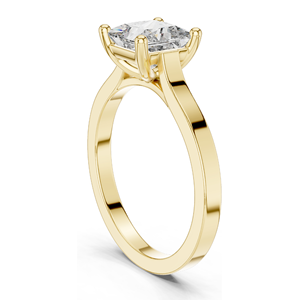 Bague solitaire en diamant de laboratoire taille princesse 1,00 carat pour femme, clarté VVS-VS EF, or 18 carats, 14 carats, 10 carats et argent 925, rose - Product Image 6