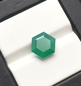 Onyx vert naturel Agate hexagone à facettes 6MM à 20MM pierres précieuses en cristal ovale pour la fabrication de bijoux à bricoler soi-même pierre précieuse Onyx vert - Product Image 4