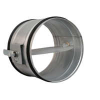 Amortisseur de volume circulaire en acier galvanisé, revêtement électrostatique en poudre, lame réglable, systèmes CVC, faible niveau sonore