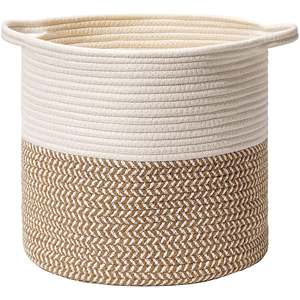 Excellent Value Macrame <b>Storage</b> <b>Basket</b> with Handle Hand Braided for Clothes Toys & Multipurpose Use - Product Image 2