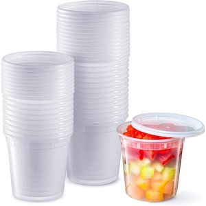 Vaso Transparente de PP para Alimentos con Tapa Hermética de LDPE de 24 Onzas, Contenedor Apilable para Almacenamiento de Alimentos - Product Image 2