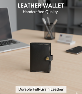 Porte-cartes en cuir Crazy Horse vintage minimaliste pour homme avec fermeture à bouton de luxe pour cartes de crédit et d'identité par Anwar Enterprises - Product Image 6