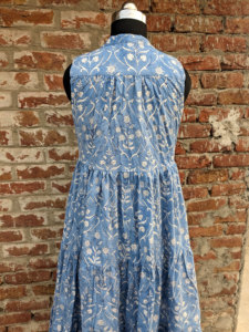 Robe Maxi d'été en pur coton pour femmes imprimé floral bohème bloc de main imprimé Style indien Logo dos écologique pour l'automne - Product Image 5
