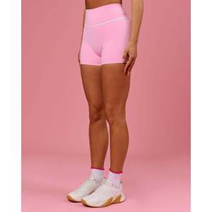 Shorts de Cintura Alta para Mujer Pinnacle, 4 Pulgadas, Color Rosa Blanco - Product Image 5