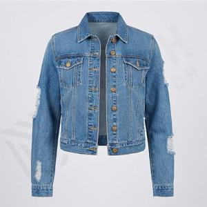 แจ็คเก็ตยีนส์ผู้หญิงสำหรับฤดูหนาว ผ้าฝ้ายระบายอากาศ เป็นมิตรกับสิ่งแวดล้อม สไตล์ลำลอง คุณภาพพรีเมียม แขนยาว แฟชั่นทันสมัย ปรับแต่งได้ - Product Image 1