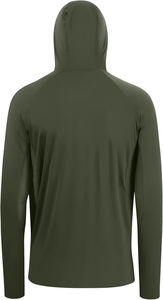 Chemise de pêche unisexe à manches longues UPF 50, masque, cache-cou, capuche, 100% polyester, antibactérien, logo frontal, motif uni - Product Image 2