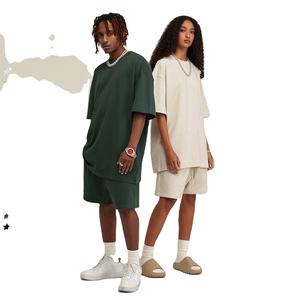 Camiseta de algodón de gran tamaño con hombros caídos unisex, camiseta informal de manga corta para hombre, 305gsm - Product Image 2