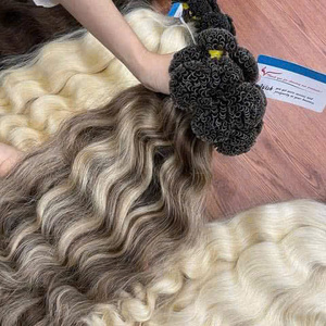 Gran oferta 2025, extensiones de cabello de Color ondulado Natural de cabello crudo, sin enredos, sin desprendimiento, punta en U, venta al por mayor, paquetes de cabello de Vietnam - Product Image 3