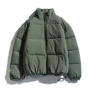 Custom Logo Men's Puffer Jacket Latest Winter Warm Slim Fit Bubble Design with Stand Collar Cotton Fabric High Street Style - Product Image 6