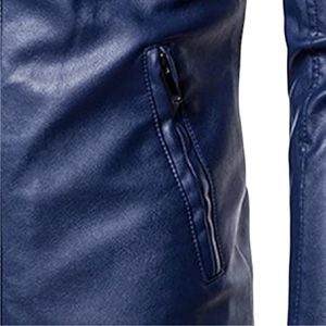 Veste en cuir pour homme, col montant, fourrure de mouton, imperméable, style urbain, personnalisable avec logo, vente en gros OEM, haute qualité - Product Image 3