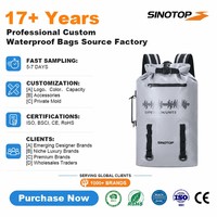 SINOTOP 30L gris noir 500D PVC hommes mode OEM/ODM étanche à l'eau sac à dos sec sac étanche pour le Trekking