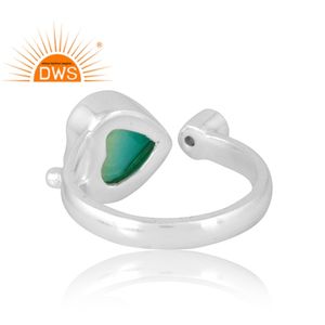 แหวนพลอยควอตซ์แบบสองด้านทำจากเพทายสีเงินสเตอร์ลิง925ชุบโครเมี่ยมสองด้านออกแบบได้ตามต้องการ - Product Image 2