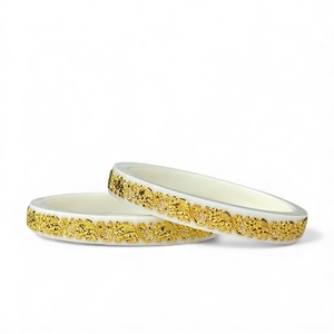 Unique Elephant Design White Acrylic Imitation Pearl Bangle <b>Set</b> Gold Plated Work Ethnic Wedding Traditional Wholesale for Women - Product Image 1