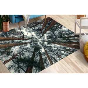 Tapis Forest View : Paysage forestier champêtre, tapis de couloir, tapis imprimé, tapis fin non tissé - Product Image 5