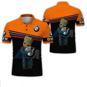 2025 nuevos polos de talla grande para hombre, camisetas deportivas ligeras de manga corta con logotipo B M W, Polo informal con estampado 3D y botones - Product Image 4