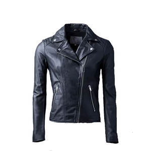 Best Selling Women's Slim Fit Leather Jacket Customizable Casual Winter Wear Dyed with Plain Design <b>Nylon</b> Lining-Wholesale - Product Image 1