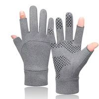 Gants de cyclisme tactiles en gros pour moto, chauds, à doigts complets, coupe-vent, légers, respirants, antidérapants en microfibre