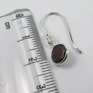 925 Solid Sterling Silver <b>Garnet</b> Gemstone Drop <b>Earrings</b> Women's Dangle Silver Jewellery - Product Image 4