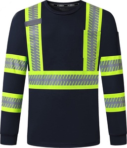 Camiseta de Seguridad Reflectante de Alta Visibilidad ANSI Clase 2, Ropa de Trabajo de Manga Larga, Logotipo Personalizado, Camisa de Trabajo Industrial - Product Image 1
