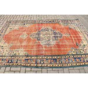 พรมวินเทจ 6x9 ฟุต (182x275 ซม.) พรมตุรกีลายจุดสีแดง - Product Image 4