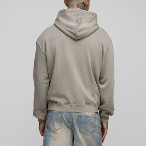 Alta calidad logotipo personalizado ropa de calle de invierno 100% algodón polar hombres cremallera Sudadera con capucha de gran tamaño ajuste sudaderas con capucha a prueba de viento - Product Image 3