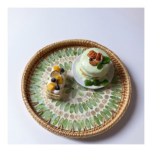 ถาดเสิร์ฟตกแต่งหรูหรา ทนทาน เป็นมิตรกับสิ่งแวดล้อม ทำด้วยมือ ฝังมุกเวียดนาม สำหรับโรงแรม บาร์-SM2054 - Product Image 1