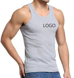 Camiseta sin mangas con estampado personalizado de alta calidad para hombre, ropa de calle deportiva para gimnasio, camiseta sin mangas de algodón 100% acanalada para hombre de - Product Image 2