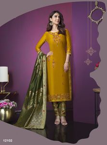 Dernière Tendance Nouvelle Arrivée Designer De Haute Qualité Fancy Silk Organza Daman Work Kurti Et Pantalon Avec Dupatta Au Prix De Gros - Product Image 6