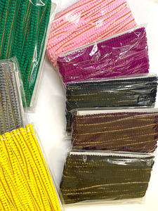 Garniture en dentelle à pompon en nylon multicolore de fournisseur indien pour vêtements, robes, robes, chaussures, offres de gros - Product Image 5