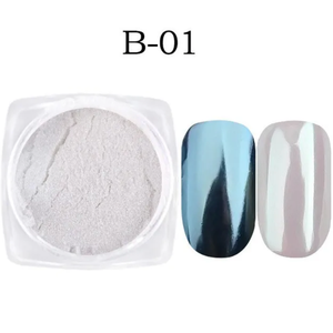 Polvere Cromata per Nail Art Effetto Specchio Glitter con Colori Aurora Realizzata con Mica Metallica Polvere Acrilica per Smalto - Product Image 5