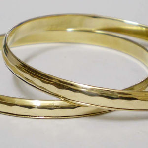 Luxury <b>Metal</b> Plated Copper Slim Bangle For Women Two Piece Polished Smooth Round <b>Bracelet</b> Elegant Minimalist Wedding Fashion - Product Image 1