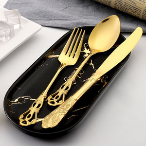 Ensemble de couverts modernes de haute qualité, finition dorée luxueuse - Facile à nettoyer, portable, cadeau de mariage, centre de table doré - Product Image 3