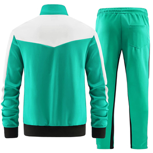 Ensemble de survêtement de jogging CAUSTOM en coton molletonné avec fermeture éclair, sweat-shirt à capuche et pantalon de jogging, contraste de couleurs et uni, unisexe pour hommes et femmes - Product Image 6