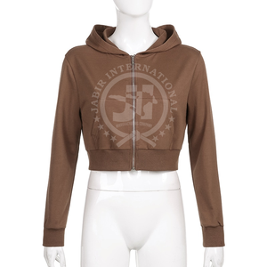 Wholesale High Quality Women Crop Gym Hoodie Casual Wear Comfortable New fashion OEM crop gym hoodie with Customized Size Logo - Product Image 5