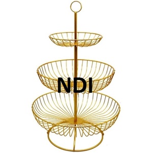 Panier de rangement pour fruits en acier inoxydable avec finition nickelée Royal Design Panier pour fruits décoratif fait à la main - Product Image 2