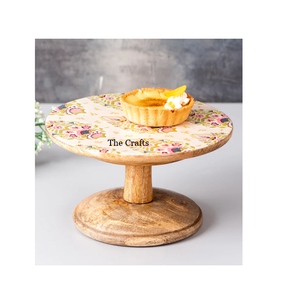 Bestest Design <b>Wooden</b> <b>Cake</b> Server Customized Size And Shape Wood <b>Cake</b> <b>Stand</b> With Meena Work At Acceptable Price - Product Image 1