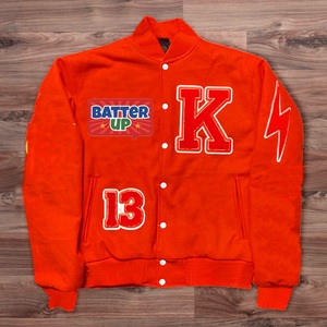 แจ็กเก็ตบอมเบอร์เบสบอลผ้ากำมะหยี่สำหรับผู้ชายปกตั้งอักษรตัวแทนมหาวิทยาลัยสำหรับฤดูใบไม้ผลิ - Product Image 4