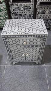 Incrustaciones de hueso artesanía contemporánea tradición personalizada y Floral Mesita de noche Gabinete Incrustaciones de hueso Sala de estar DE LA India - Product Image 2