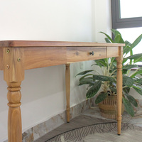 Bureau d'écriture convertible FURAKA CD01A en bois d'acacia massif, design antique et vintage, avec tiroir et hauteur réglable, pour la maison