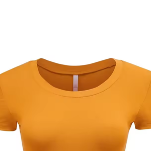 Débardeur court à manches courtes pour femme, coupe ajustée, haute élasticité, été, 100% coton, respirant - Product Image 4