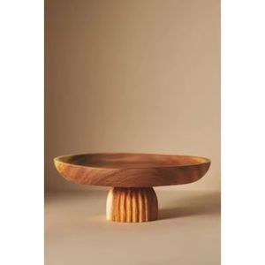 Acacia Wood Cake Stand Wholesale Acacia Wooden Party Dessert Stand Wood Cake Plate Server Platter - Product Image 2