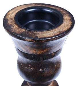 Wood <b>Candle</b> Holders <b>Set</b> of 1 Decorative Wooden Tea Light Stands for Home Decor Living Room Table Finish Color - Brown - Product Image 3