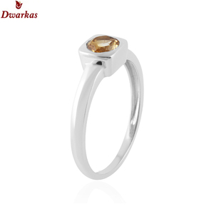 แหวนเงินแท้ 925 ประดับพลอยซิทริน ดีไซน์คลาสสิกทันสมัย สำหรับทั้งชายและหญิง เหมาะสำหรับงานหมั้นและงานแต่ง  ตัวเรือนแบบฝังขอบ  ได้รับการรับรอง - Product Image 2