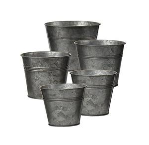 Diseño elegante Forma redonda Decoración interior y exterior Macetas de flores galvanizadas de hierro con asas Suministros de jardín - Product Image 6