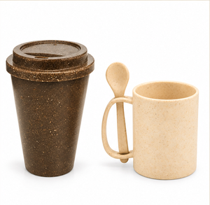Juego de Tazas de Fibra de Coco y Bambú - Vajilla Reutilizable y Sostenible Hecha en Brasil - Product Image 2