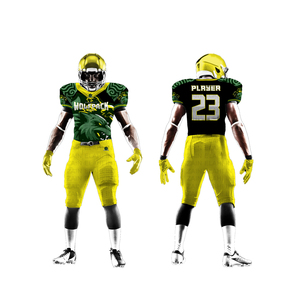 Conjunto de uniforme de fútbol americano de secado rápido sublimado personalizado de alta calidad al por mayor patrón técnico impreso Pakistán - Product Image 3