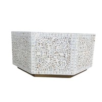 Table basse hexagonale en nacre, best-seller, écologique, durable, artisanale, meuble d'appoint pour la distribution en gros