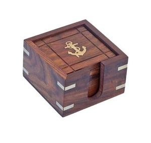 Vente en gros, rond, carré, fin, naturel, en hêtre, bambou, acacia, noyer, pot à boisson, thé, café, sous-verre - Product Image 1